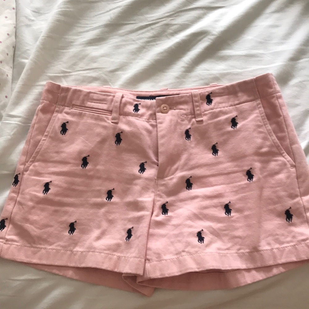 Ralph Lauren Sport Pink & Navy Logo Shorts Size 2